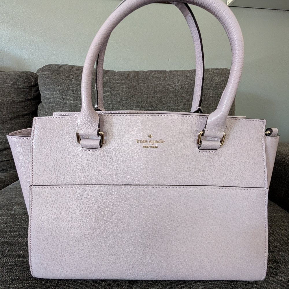 kate spade Pebbled Leather Tote & Wallet in Light Purple - Picture 4 of 6